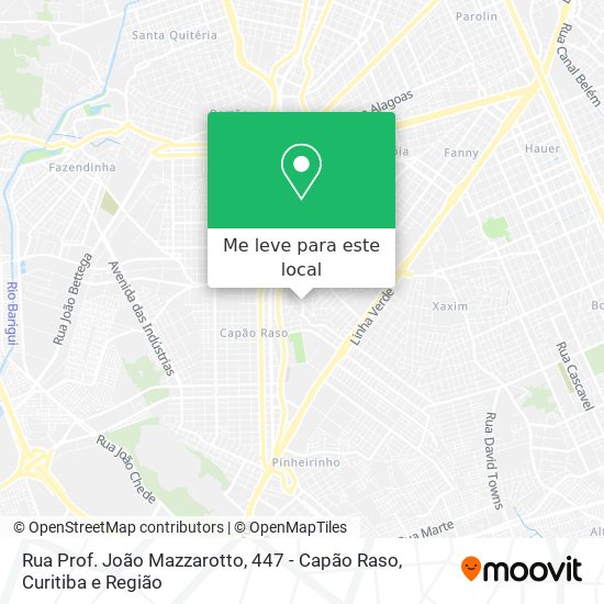 Rua Prof. João Mazzarotto, 447 - Capão Raso mapa