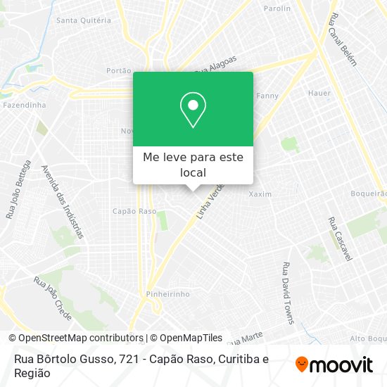 Rua Bôrtolo Gusso, 721 - Capão Raso mapa