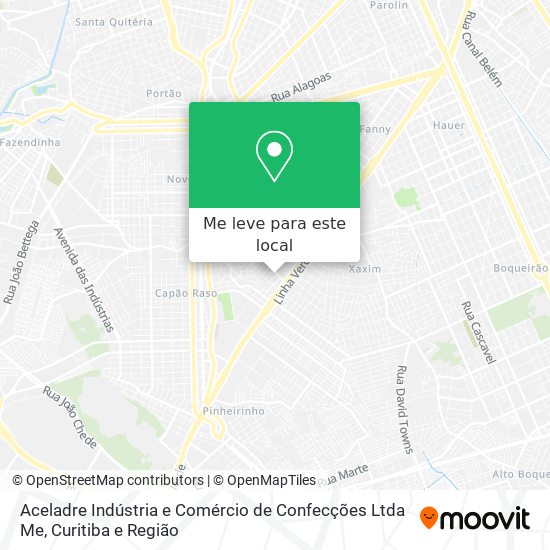Aceladre Indústria e Comércio de Confecções Ltda Me mapa