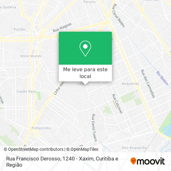 Rua Francisco Derosso, 1240 - Xaxim mapa