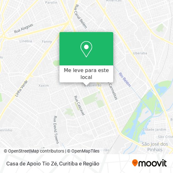 Casa de Apoio Tio Zé mapa