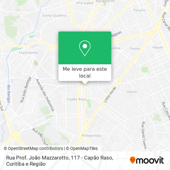 Rua Prof. João Mazzarotto, 117 - Capão Raso mapa