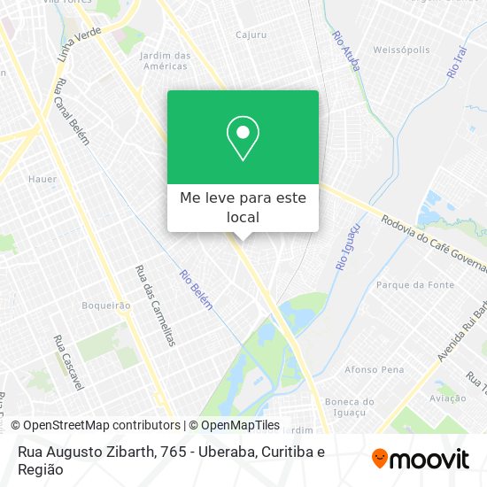 Rua Augusto Zibarth, 765 - Uberaba mapa