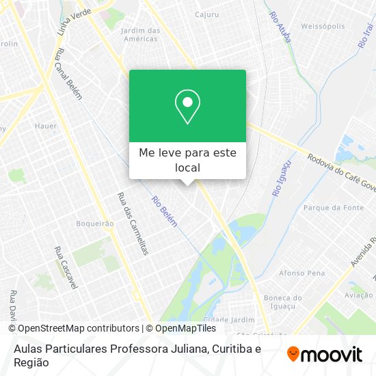 Aulas Particulares Professora Juliana mapa