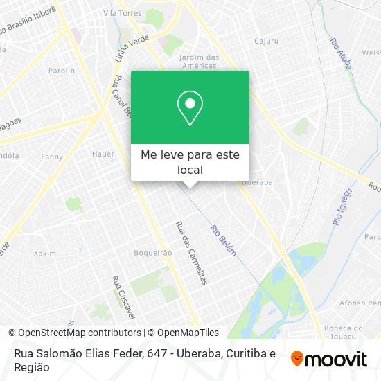 Rua Salomão Elias Feder, 647 - Uberaba mapa