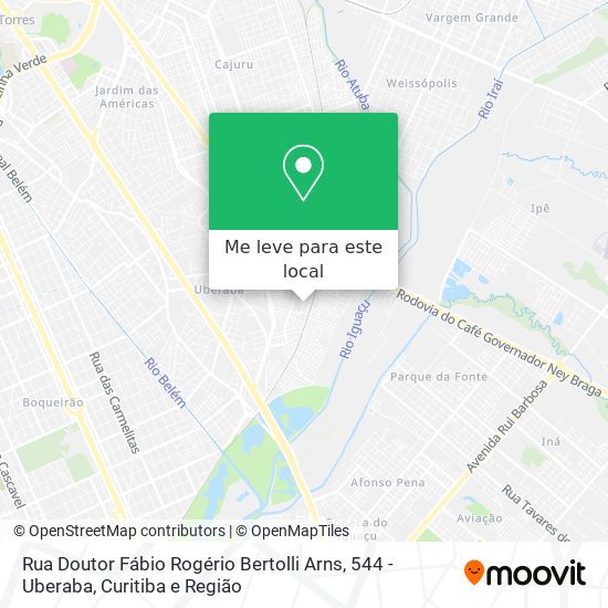 Rua Doutor Fábio Rogério Bertolli Arns, 544 -Uberaba mapa