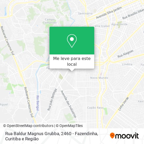 Rua Baldur Magnus Grubba, 2460 - Fazendinha mapa