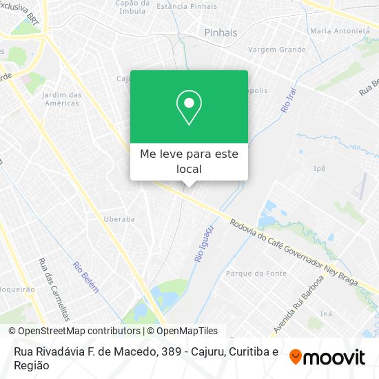 Rua Rivadávia F. de Macedo, 389 - Cajuru mapa