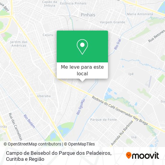 Campo de Beisebol do Parque dos Peladeiros mapa