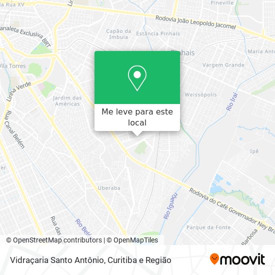 Vidraçaria Santo Antônio mapa