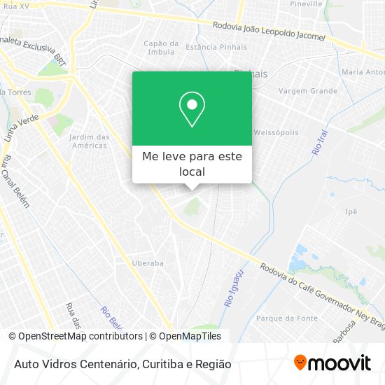 Auto Vidros Centenário mapa