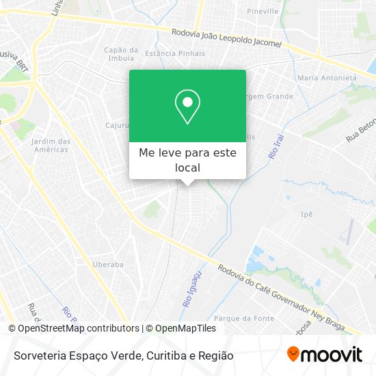 Sorveteria Espaço Verde mapa