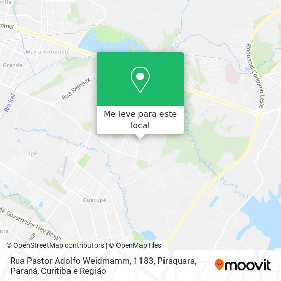 Rua Pastor Adolfo Weidmamm, 1183, Piraquara, Paraná mapa