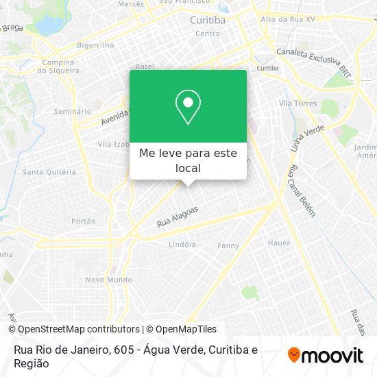 Rua Rio de Janeiro, 605 - Água Verde mapa