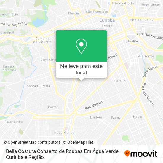 Bella Costura Conserto de Roupas Em Água Verde mapa