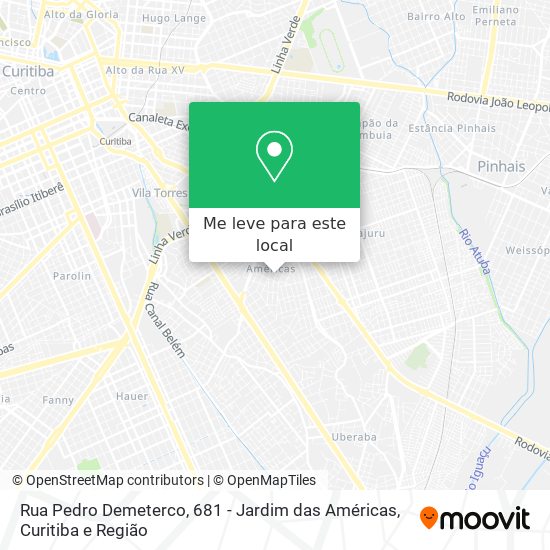 Rua Pedro Demeterco, 681 - Jardim das Américas mapa