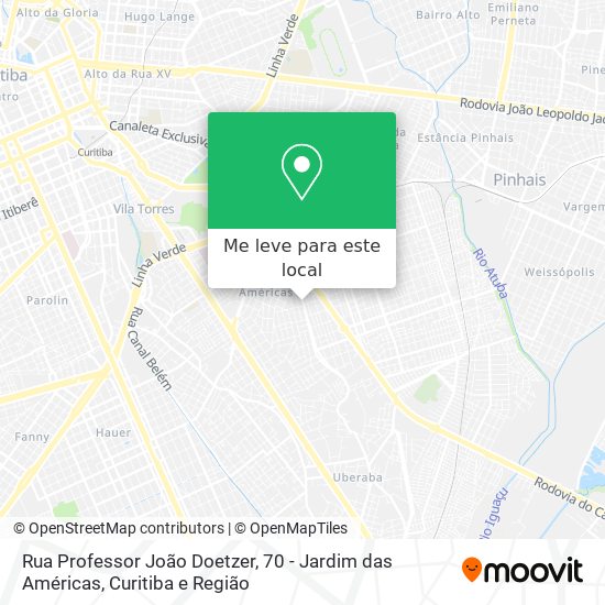 Rua Professor João Doetzer, 70 - Jardim das Américas mapa