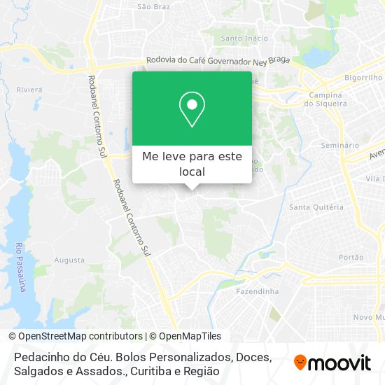 Pedacinho do Céu. Bolos Personalizados, Doces, Salgados e Assados. mapa