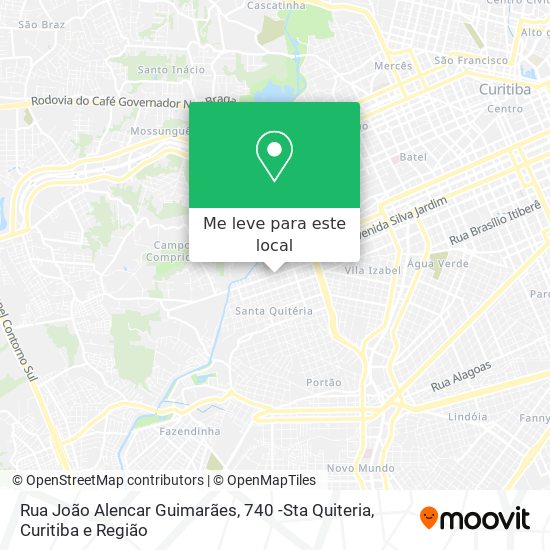Rua João Alencar Guimarães, 740 -Sta Quiteria mapa