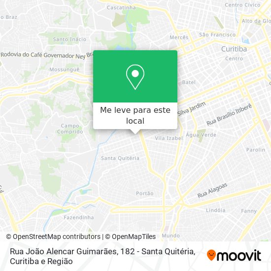 Rua João Alencar Guimarães, 182 - Santa Quitéria mapa