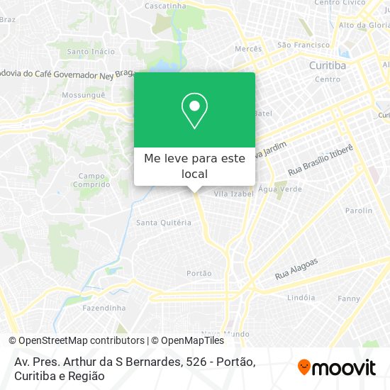 Av. Pres. Arthur da S Bernardes, 526 - Portão mapa