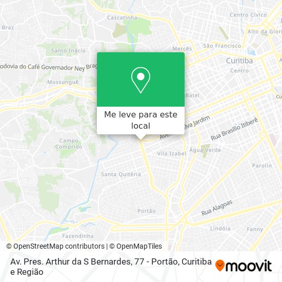 Av. Pres. Arthur da S Bernardes, 77 - Portão mapa
