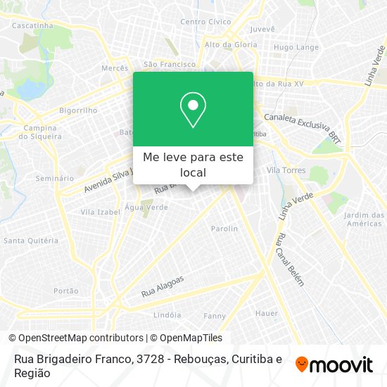 Rua Brigadeiro Franco, 3728 - Rebouças mapa