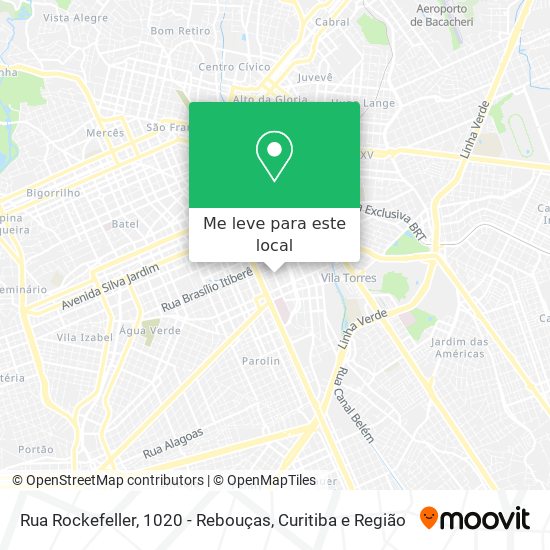 Rua Rockefeller, 1020 - Rebouças mapa