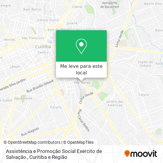 Assistência e Promoção Social Exército de Salvação. mapa