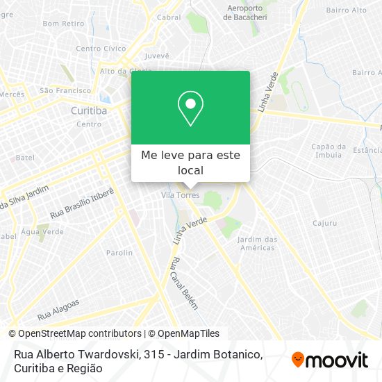 Rua Alberto Twardovski, 315 - Jardim Botanico mapa