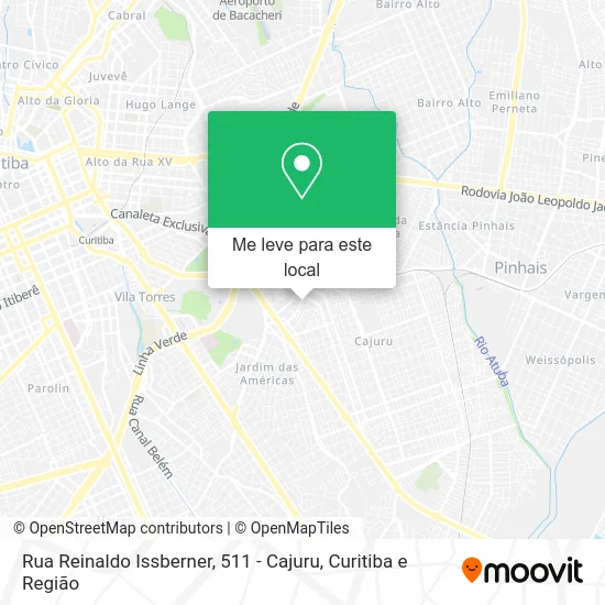 Rua Reinaldo Issberner, 511 - Cajuru mapa