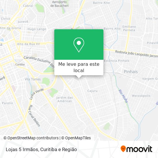 Lojas 5 Irmãos mapa