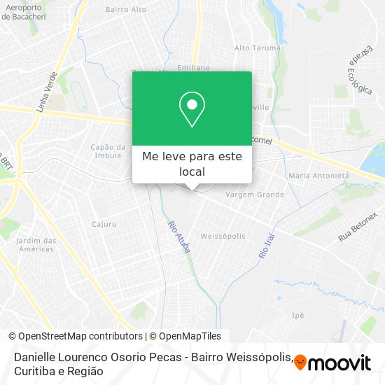 Danielle Lourenco Osorio Pecas - Bairro Weissópolis mapa