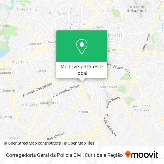 Corregedoria Geral da Policia Civil mapa