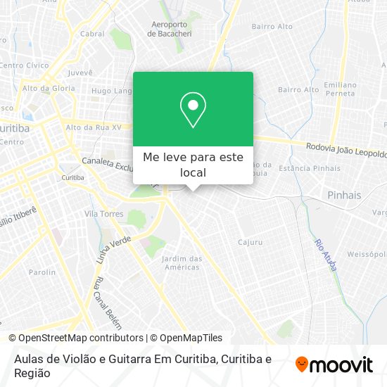 Aulas de Violão e Guitarra Em Curitiba mapa