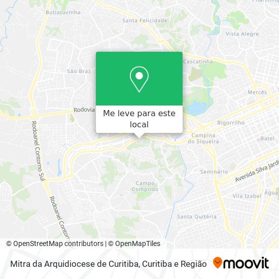 Mitra da Arquidiocese de Curitiba mapa