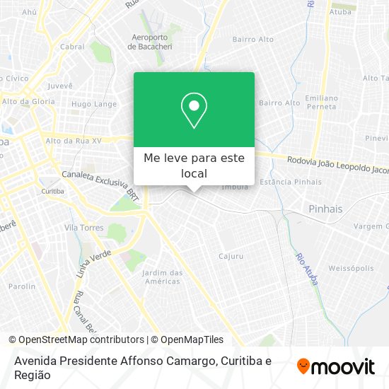 Avenida Presidente Affonso Camargo mapa