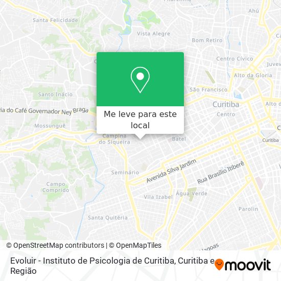 Evoluir - Instituto de Psicologia de Curitiba mapa