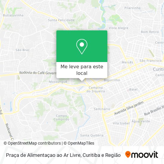 Praça de Alimentaçao ao Ar Livre mapa