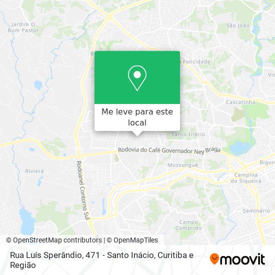 Rua Luís Sperândio, 471 - Santo Inácio mapa