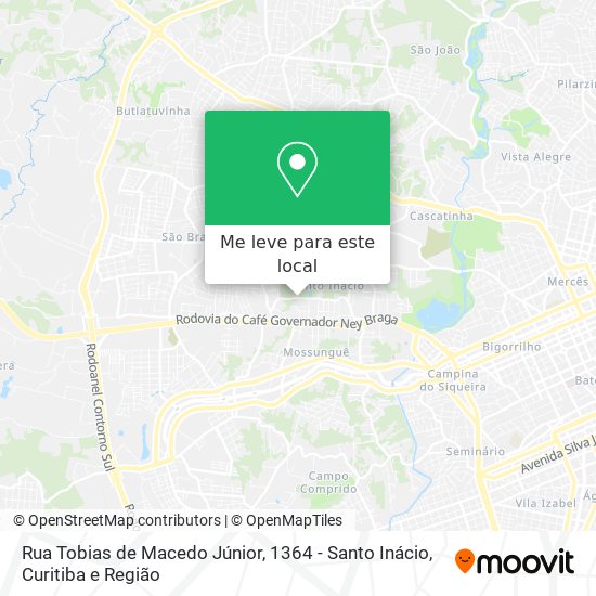 Rua Tobias de Macedo Júnior, 1364 - Santo Inácio mapa