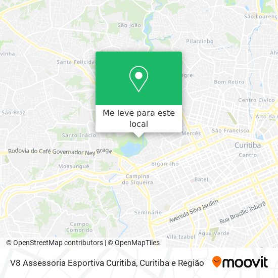 V8 Assessoria Esportiva Curitiba mapa