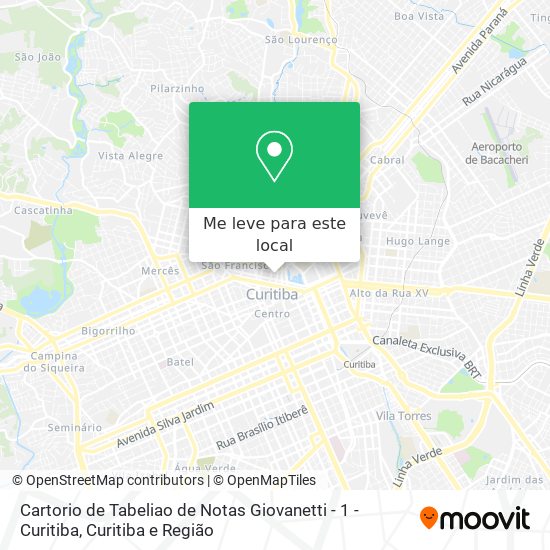 Cartorio de Tabeliao de Notas Giovanetti - 1 - Curitiba mapa