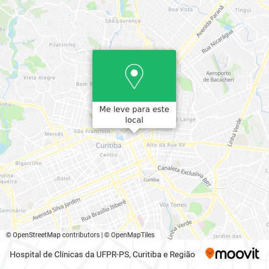 Hospital de Clínicas da UFPR-PS mapa