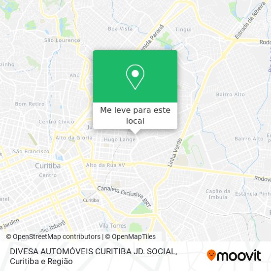 DIVESA AUTOMÓVEIS CURITIBA JD. SOCIAL mapa