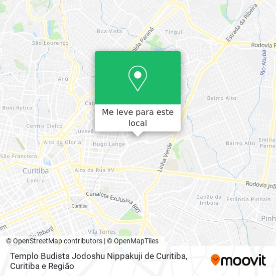 Templo Budista Jodoshu Nippakuji de Curitiba mapa