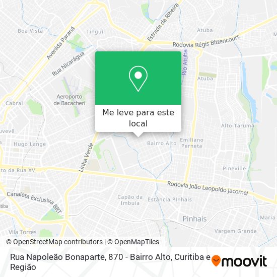 Rua Napoleão Bonaparte, 870 - Bairro Alto mapa