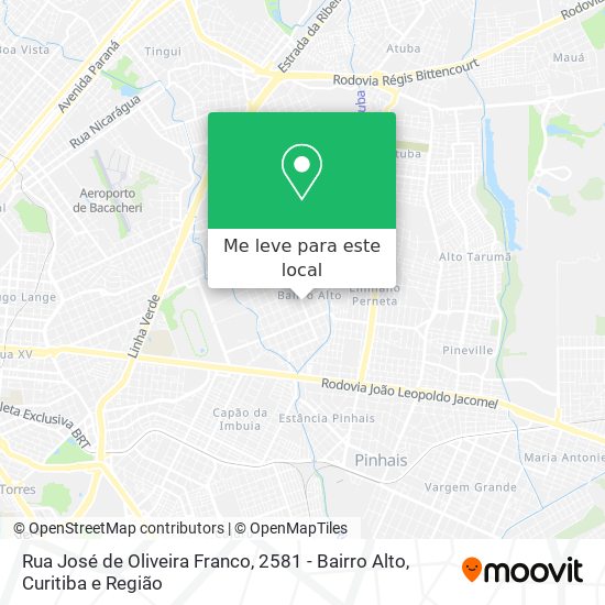Rua José de Oliveira Franco, 2581 - Bairro Alto mapa
