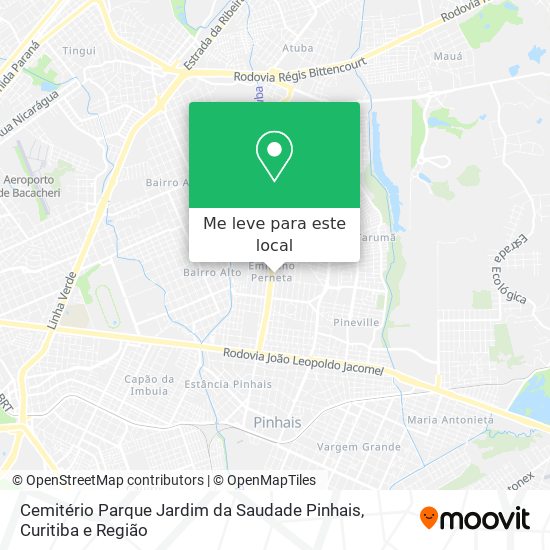 Cemitério Parque Jardim da Saudade Pinhais mapa