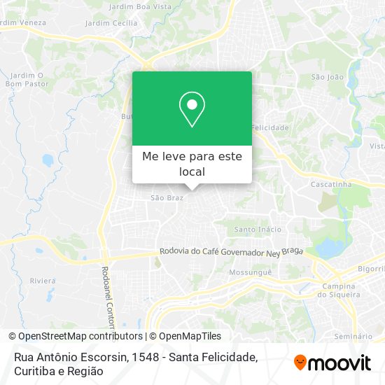 Rua Antônio Escorsin, 1548 - Santa Felicidade mapa